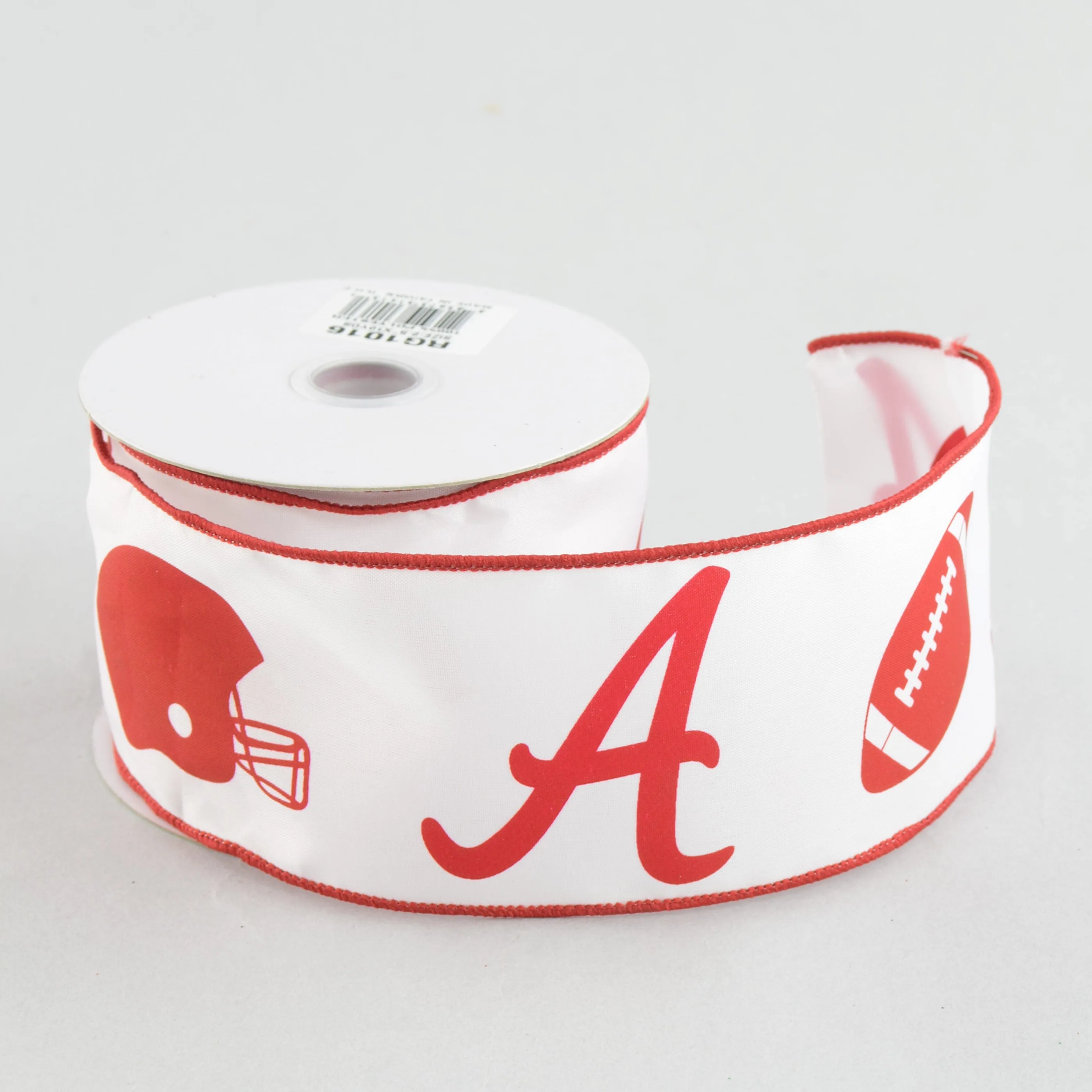 2.5" Football Helmet Crimson A Ribbon (10 Yards)