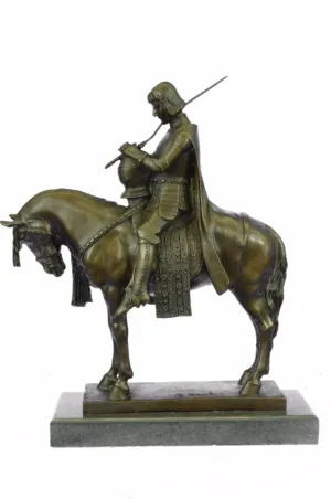 Bronze Sculpture of King Arthur Legendary British Leader Collectible Home Design