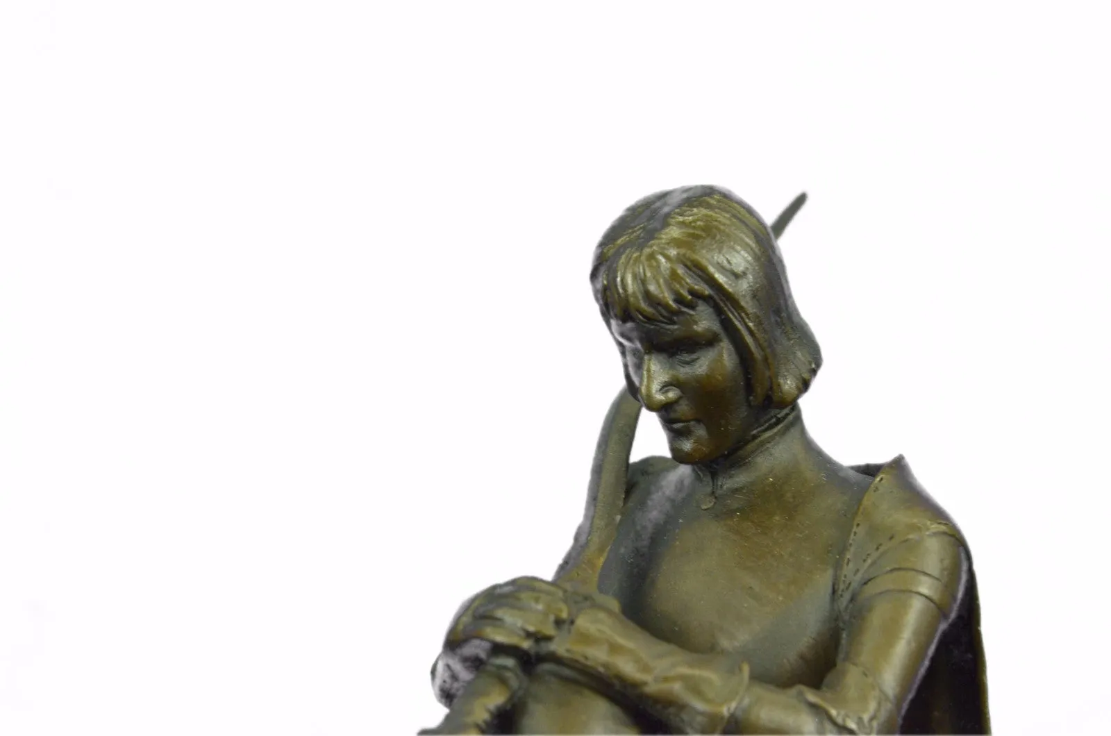 Bronze Sculpture of King Arthur Legendary British Leader Collectible Home Design