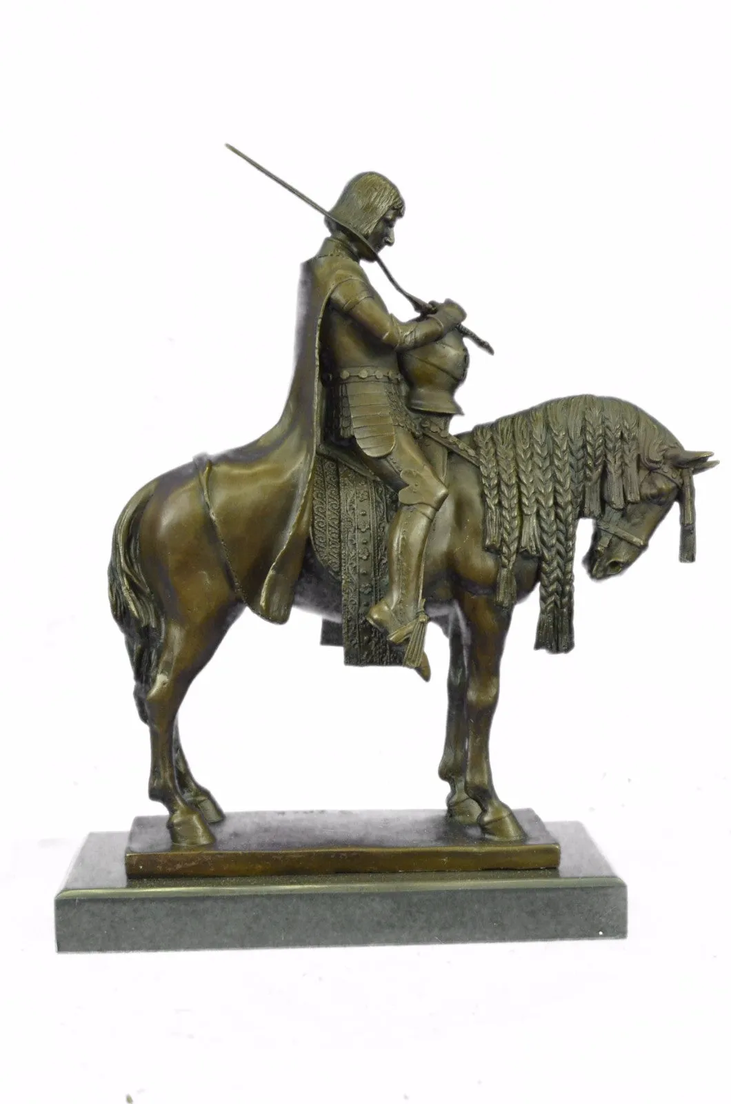 Bronze Sculpture of King Arthur Legendary British Leader Collectible Home Design