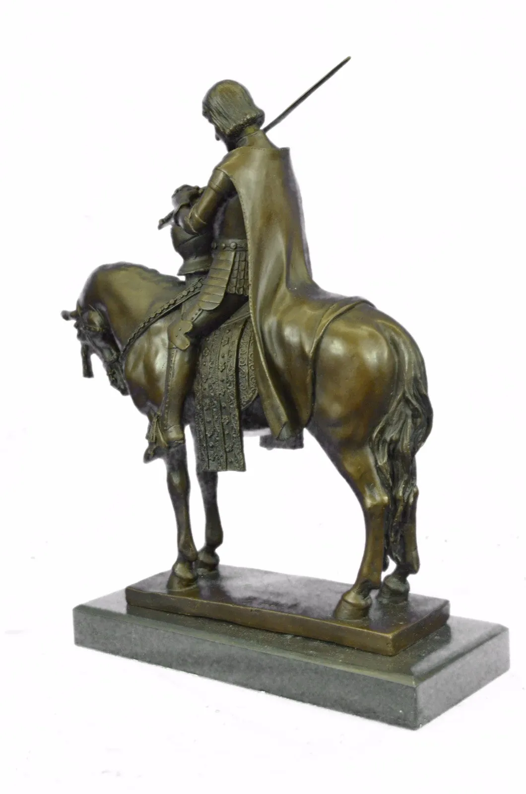 Bronze Sculpture of King Arthur Legendary British Leader Collectible Home Design