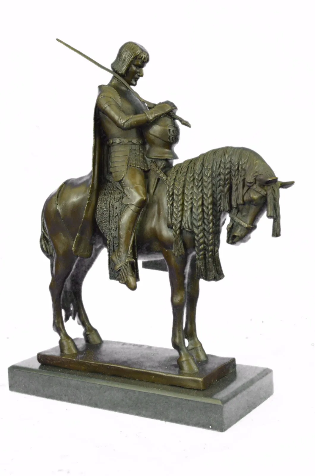 Bronze Sculpture of King Arthur Legendary British Leader Collectible Home Design