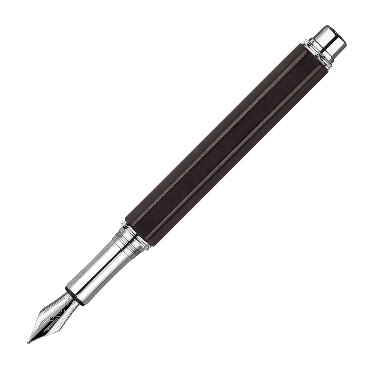 Caran d'Ache Varius Ebony Wood Silver-Plated and Rhodium-Coated Fountain Pen