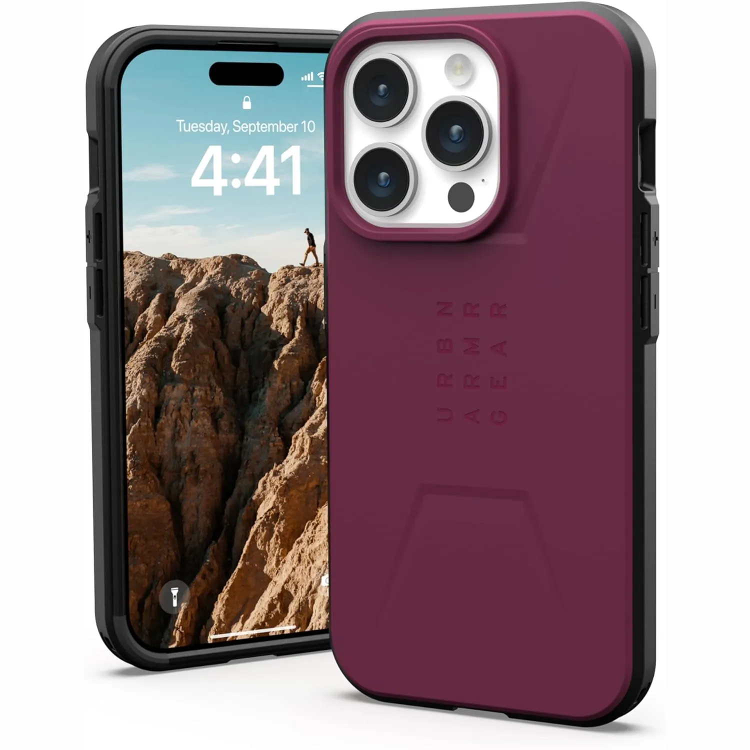 Case UAG Civilian for iPhone 15 Pro, Bordeaux