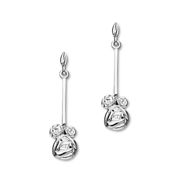 Charles Rennie MackintoshTri-Rose Sterling Silver Lond Drop Earrings, E473