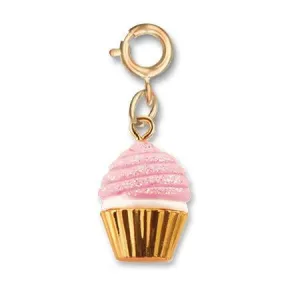 Charm It Gold Pink Glitter Cupcake