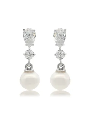 CHIC NOEL FRESHWATER PEARL PYRMONT EARRINGS SILVER