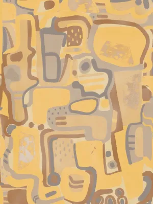 Cubist Jigsaw Wallpaper - Saffron