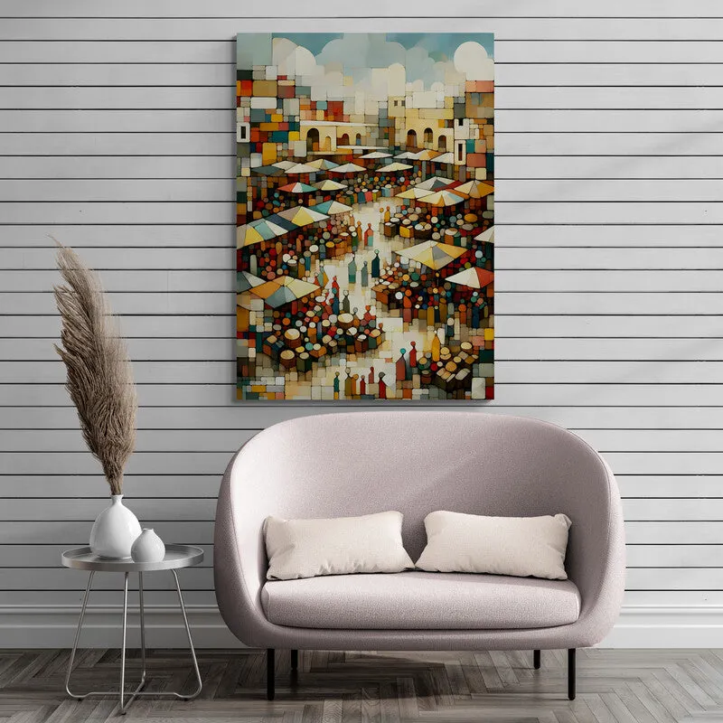 Cubist Vibrance: Wall Art Print - canvas