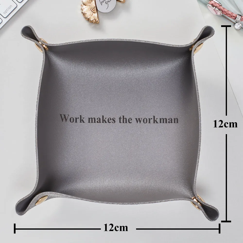 Custom Engraved Jewelry Tray Simple Unique Design PU Leather Gift for Her