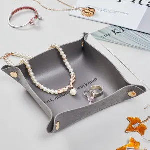 Custom Engraved Jewelry Tray Simple Unique Design PU Leather Gift for Her