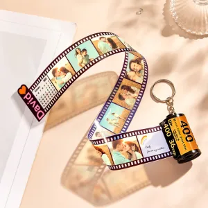 Custom Photo and Name Film Roll Keychain Personalized Camera Keychain Film Gifts for Lover