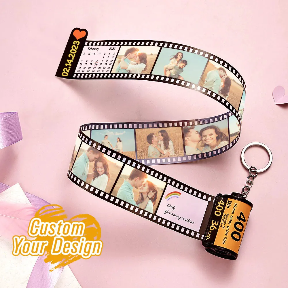 Custom Photo and Name Film Roll Keychain Personalized Camera Keychain Film Gifts for Lover