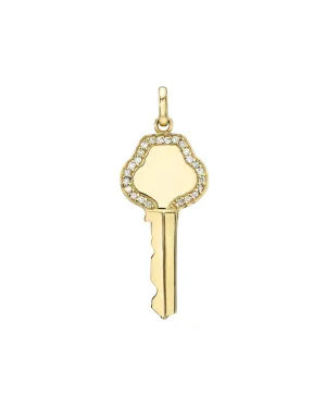 Diamond Framed Key Pendant