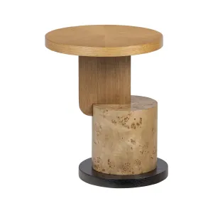 Eros 508TA18A Side Table - Black Oak/Mappa Burl/Poplar/Cherry