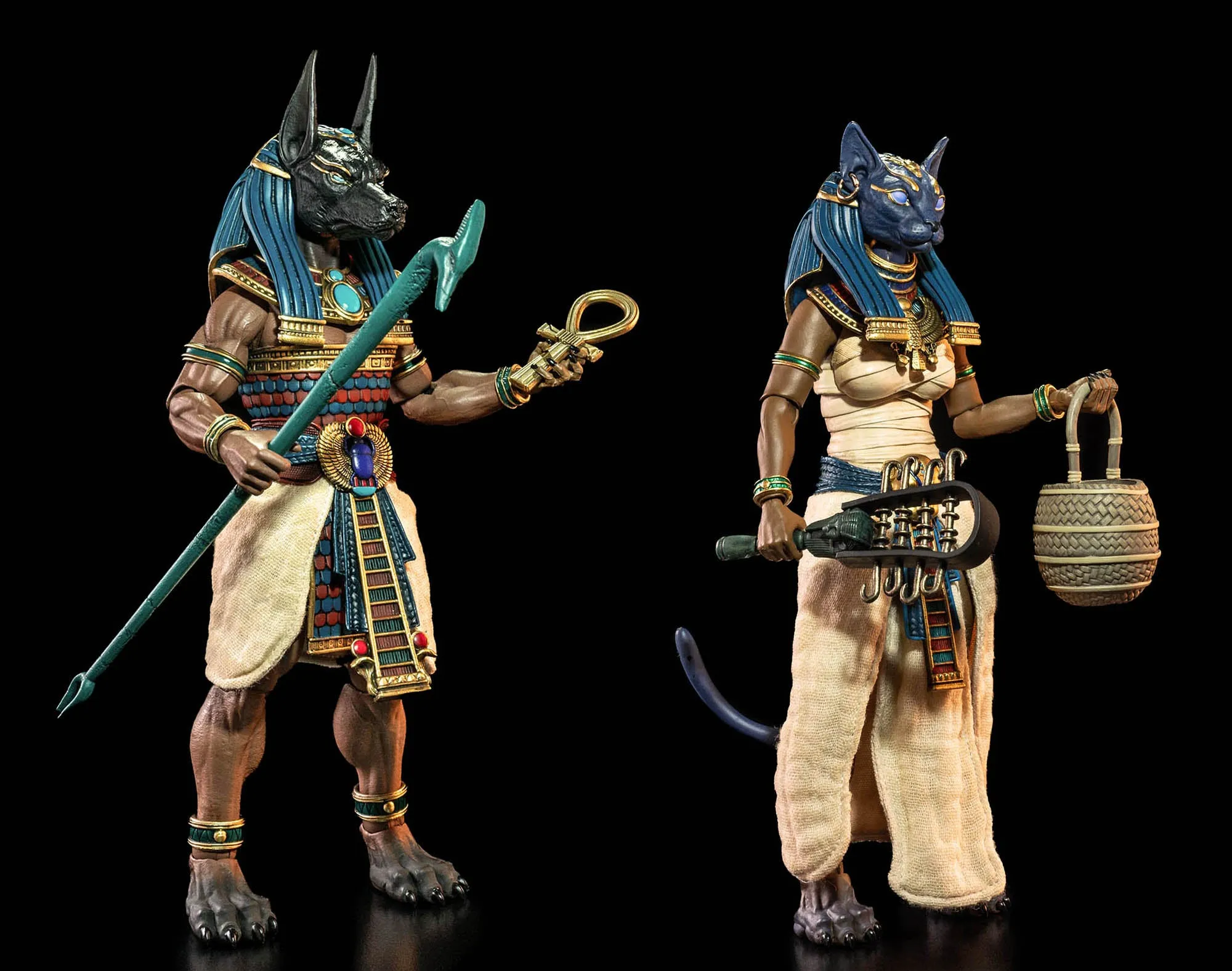 FIGURA OBSCURA: Gods of Ancient Egypt, Anubis & Bastet figures