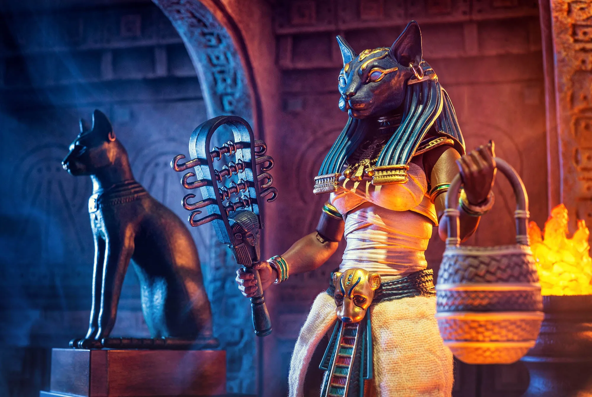 FIGURA OBSCURA: Gods of Ancient Egypt, Anubis & Bastet figures