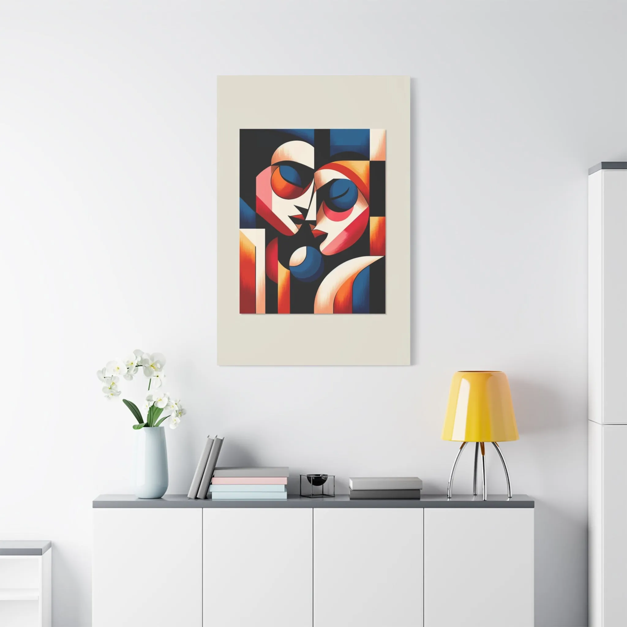 Geometric Embrace Canvas Art Print