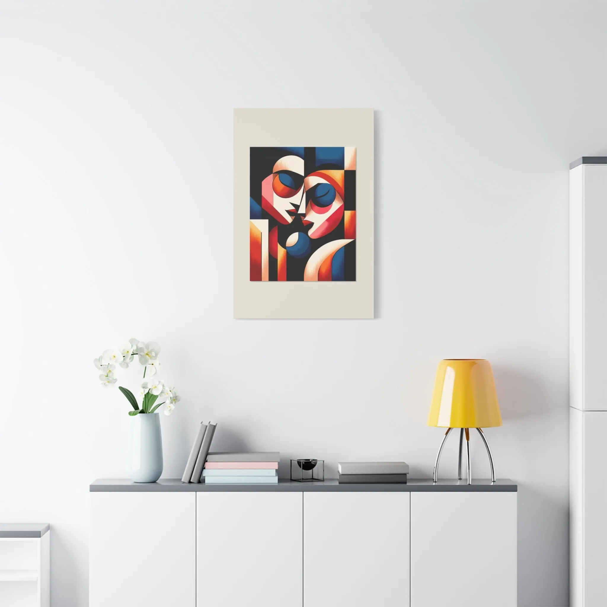 Geometric Embrace Canvas Art Print