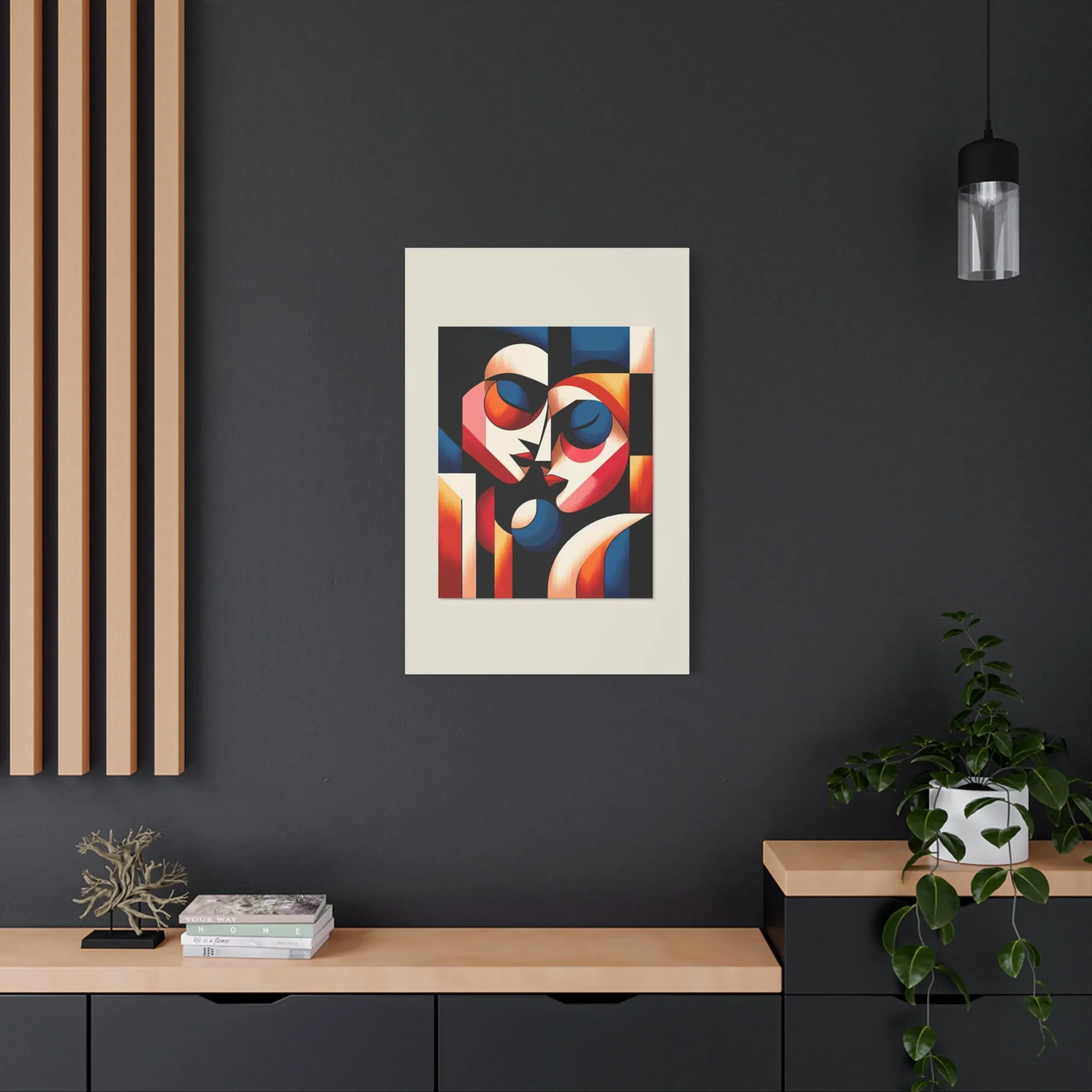 Geometric Embrace Canvas Art Print