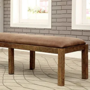 GIANNA Rustic Pine Fabric Bench