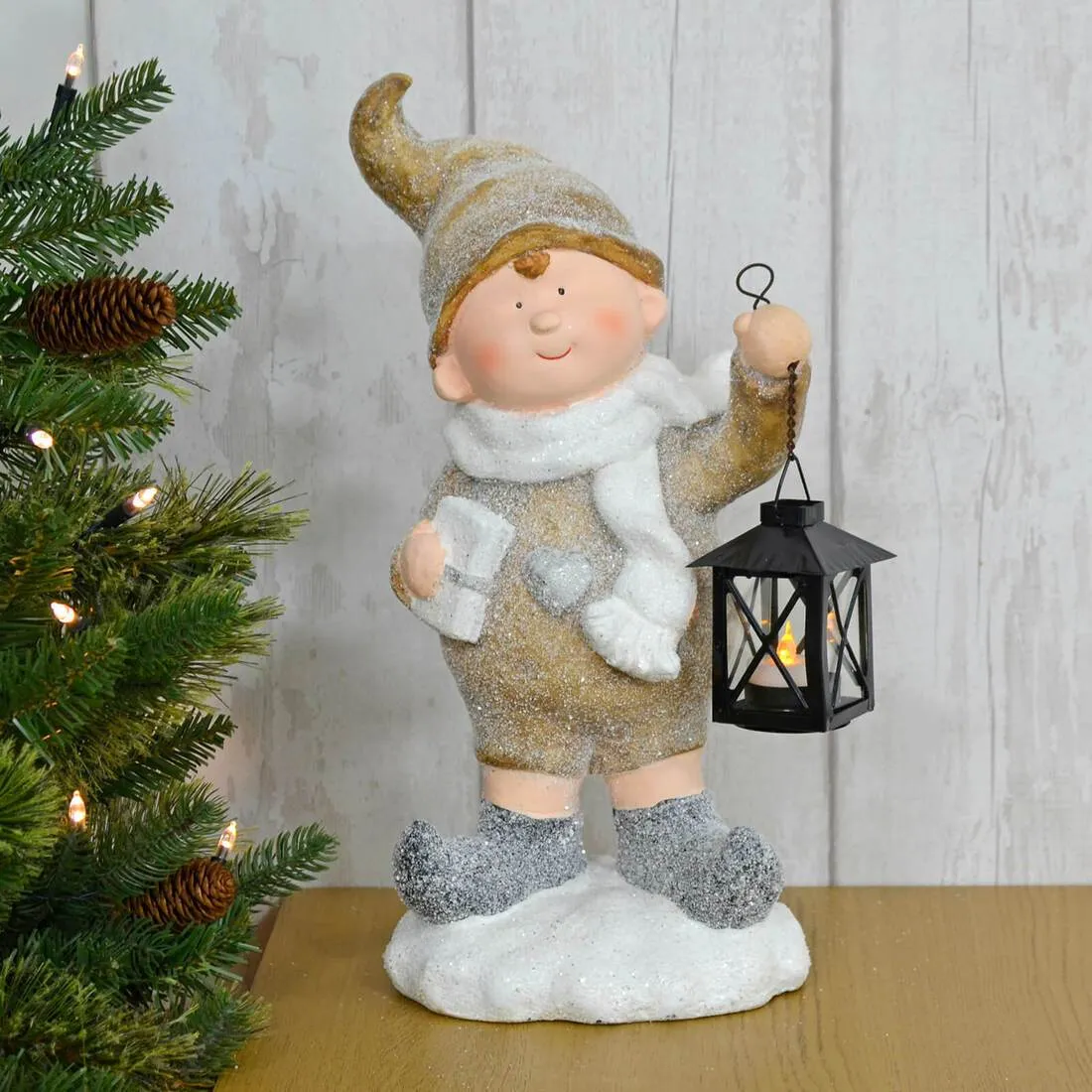 Girl Boy With Tealight Lantern Christmas Ornament 41cm