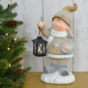 Girl Boy With Tealight Lantern Christmas Ornament 41cm