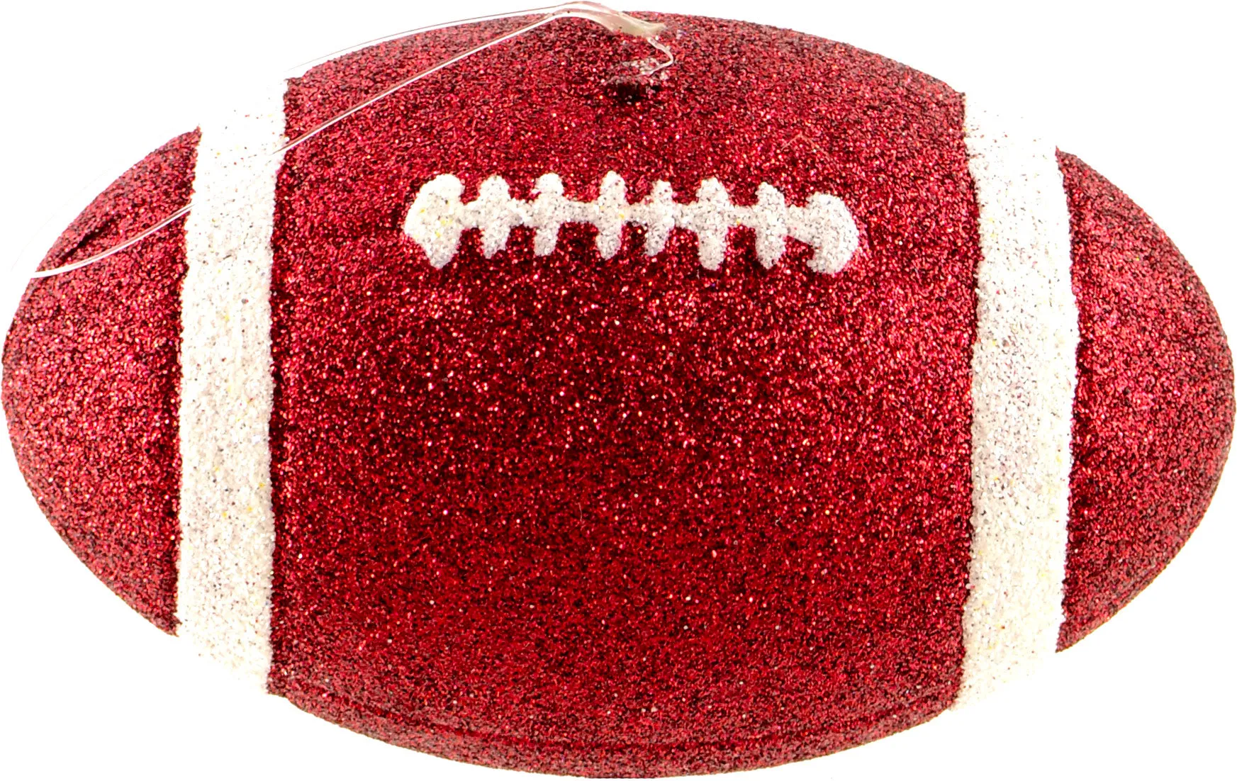 Glitter Football Ornament Assortment: Crimson & White (Set of 3)