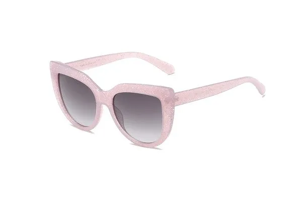 Glitter Frame Cat Eye Sunglasses - Pink