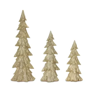 Gold Glitter Holiday Tree Figurines