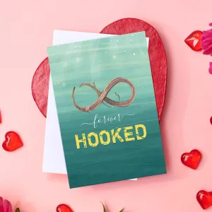 Hooked on You Funny Unique Fish Valentine's Day Greeting Card