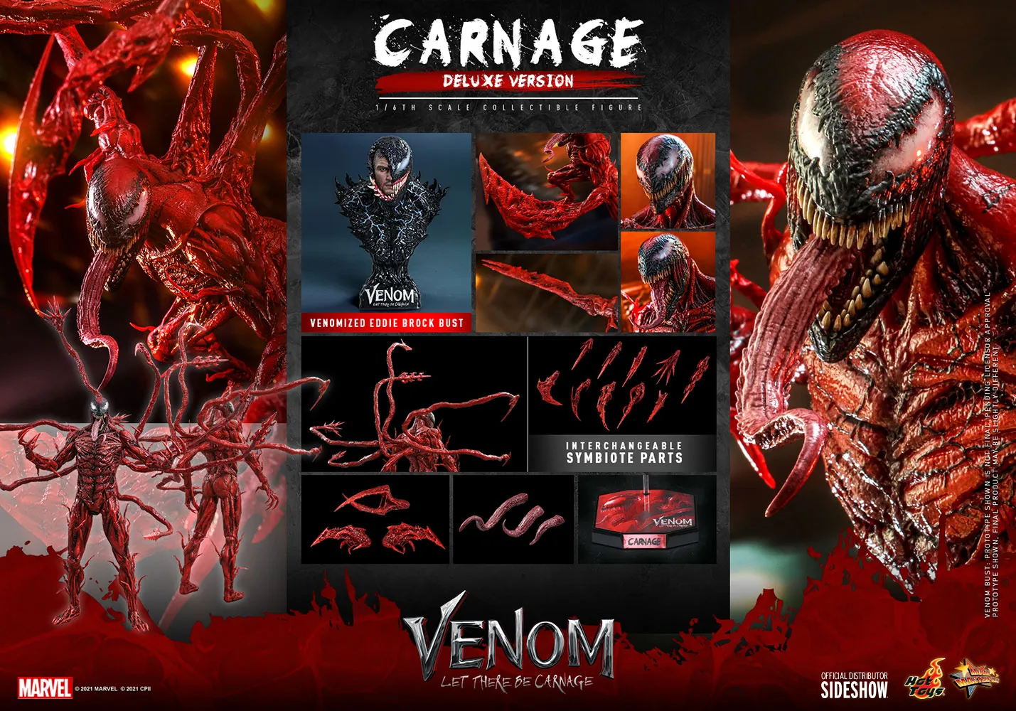 Hot Toys Movie Masterpiece 1/6 Scale Figure - Carnage (Deluxe Version)