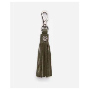 Leather Bag Tassel - Olive