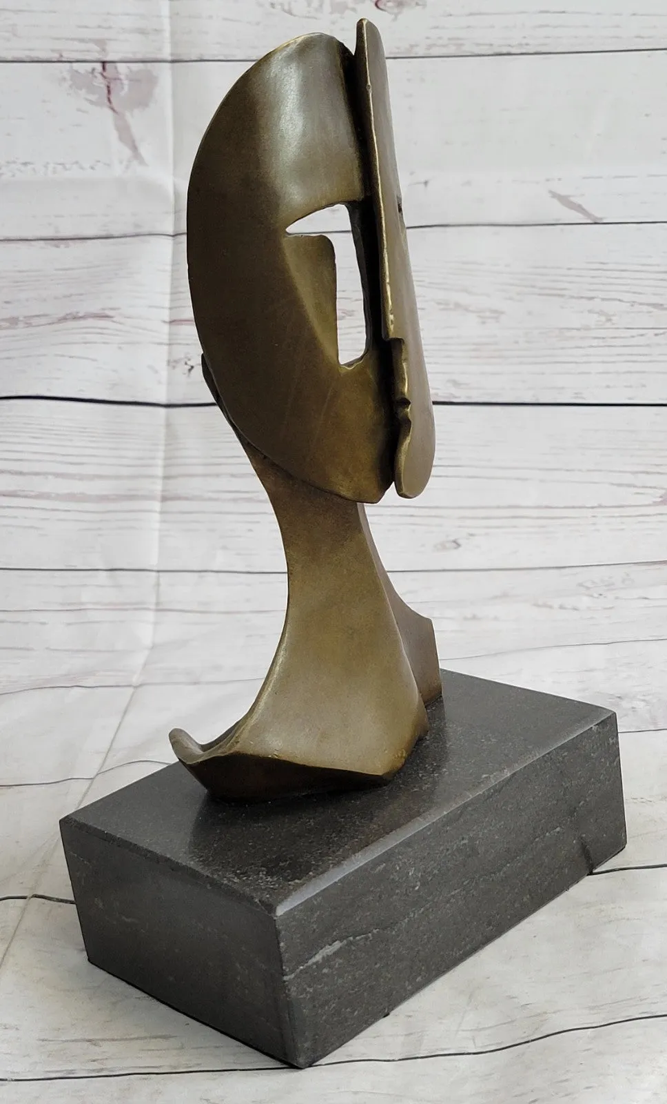 Pablo Picasso inspired Bronze Sculpture BEHIND THE MASK Hot Cast Artwork Figure