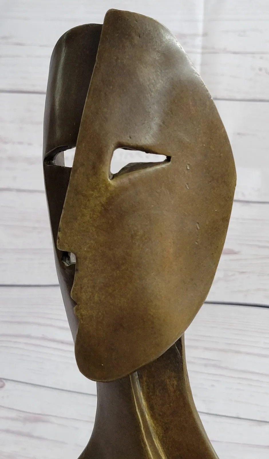 Pablo Picasso inspired Bronze Sculpture BEHIND THE MASK Hot Cast Artwork Figure