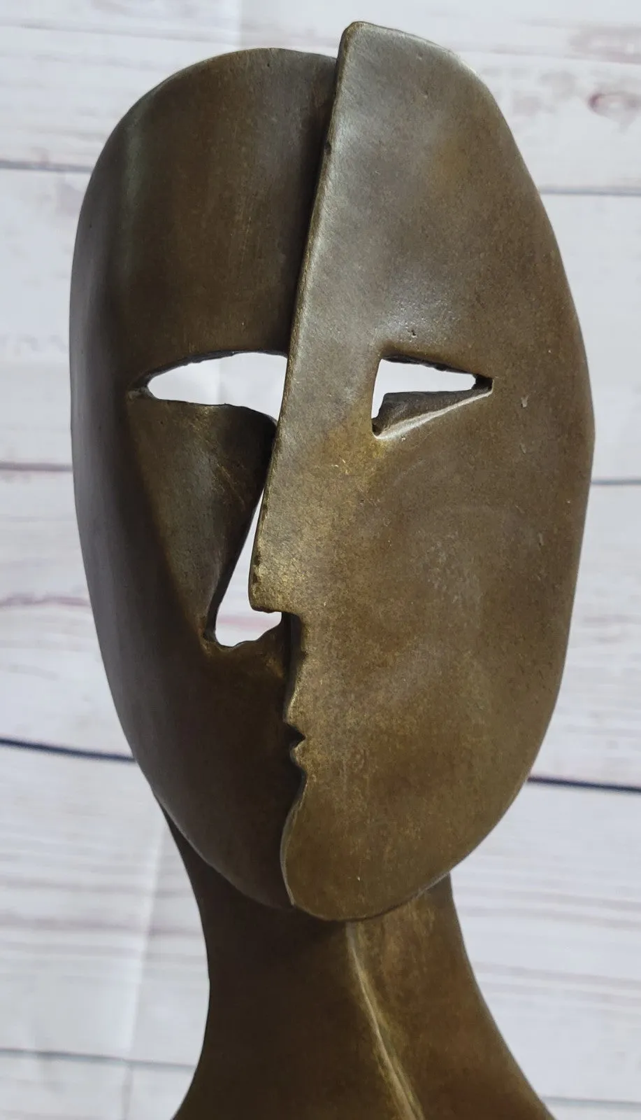 Pablo Picasso inspired Bronze Sculpture BEHIND THE MASK Hot Cast Artwork Figure