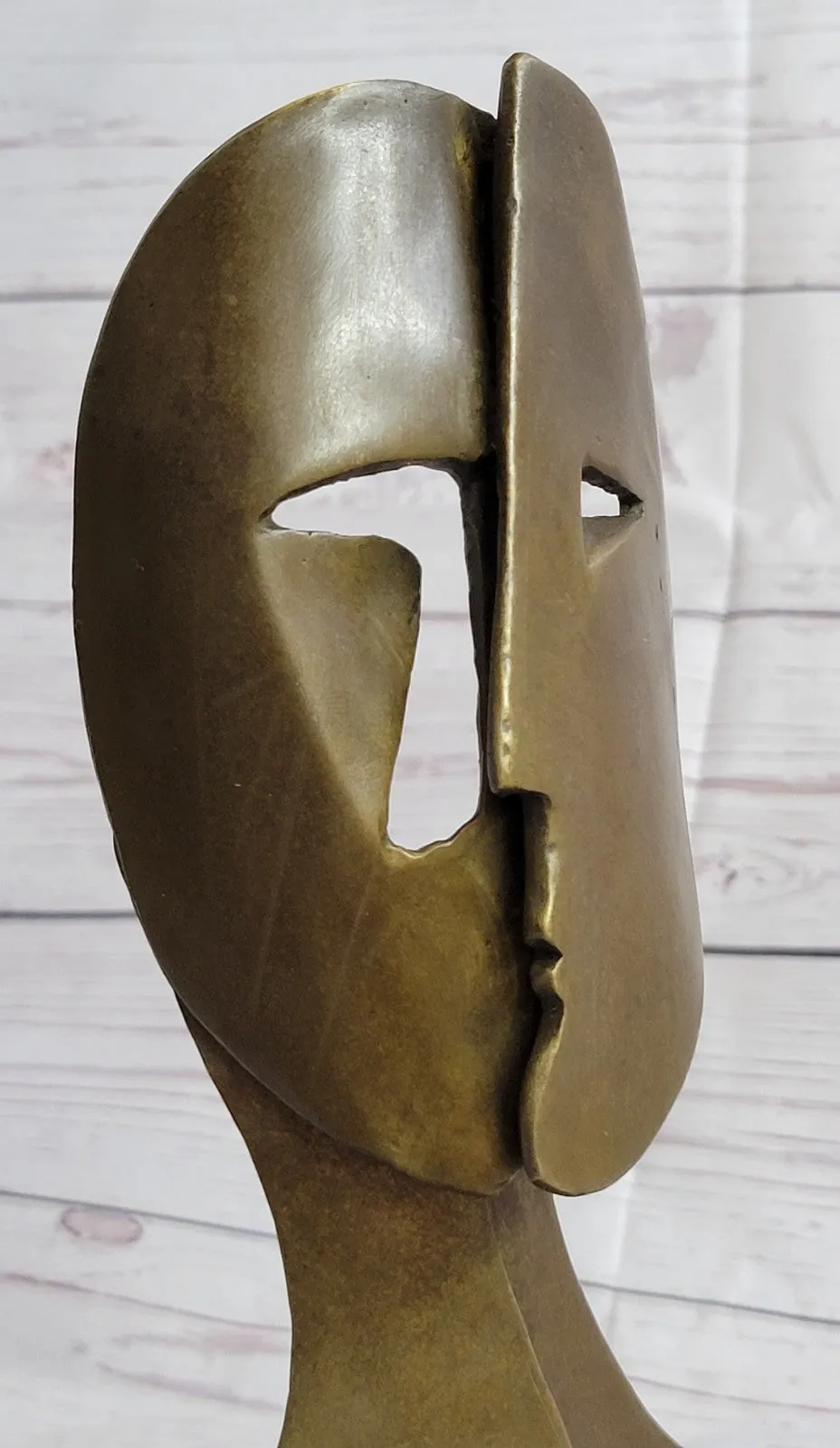 Pablo Picasso inspired Bronze Sculpture BEHIND THE MASK Hot Cast Artwork Figure