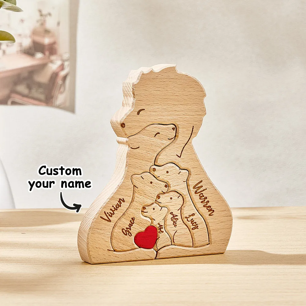 Personalized Wooden Lions Custom Family Member Names Puzzle Home Decor Gifts