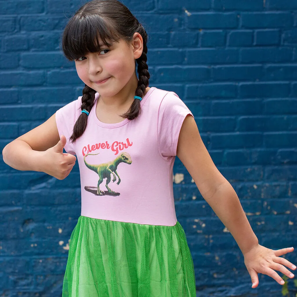 "Clever Girl" Velociraptor Dress with Mesh Skirt