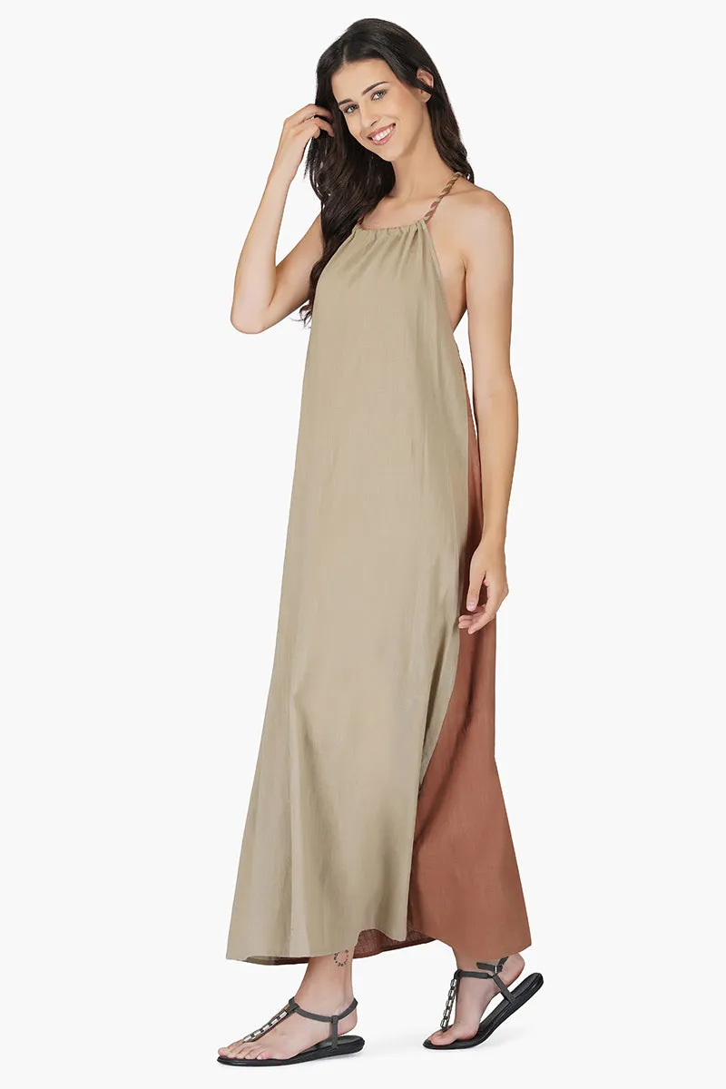 Sandstone Cotton Maxi Dress