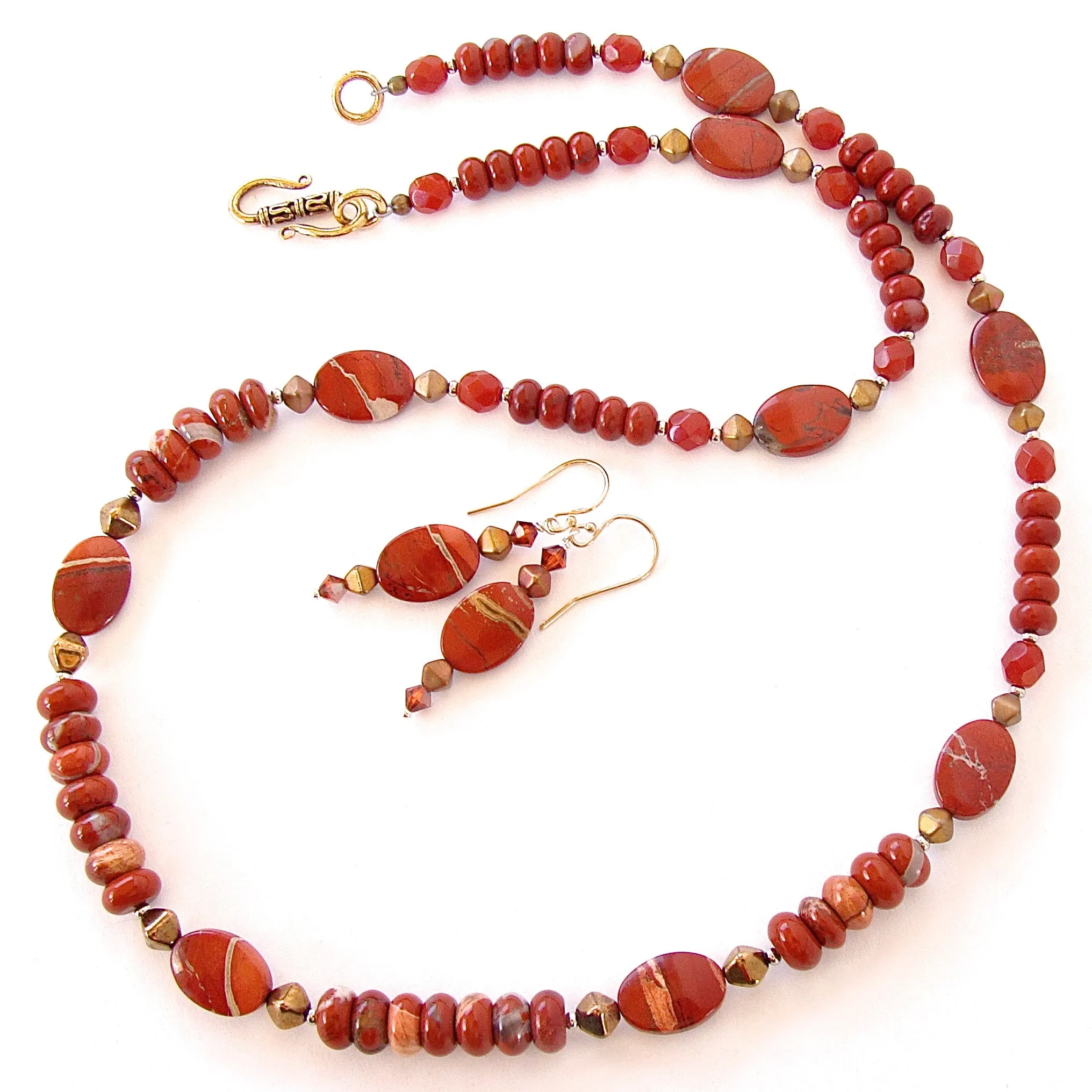 Sienna: Red Necklace with Jasper Gemstones