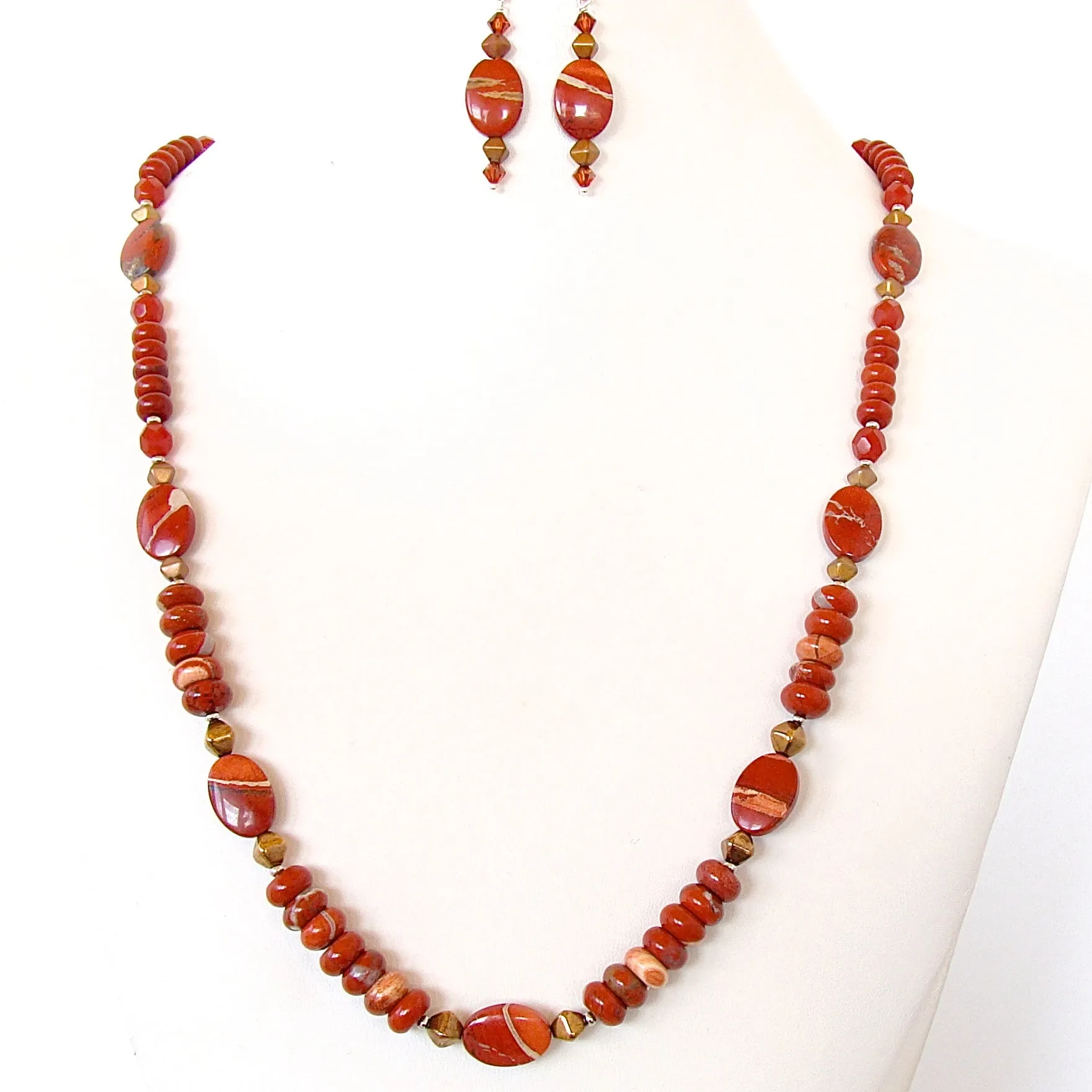 Sienna: Red Necklace with Jasper Gemstones