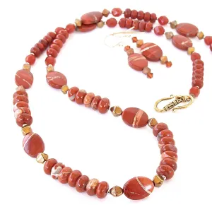 Sienna: Red Necklace with Jasper Gemstones