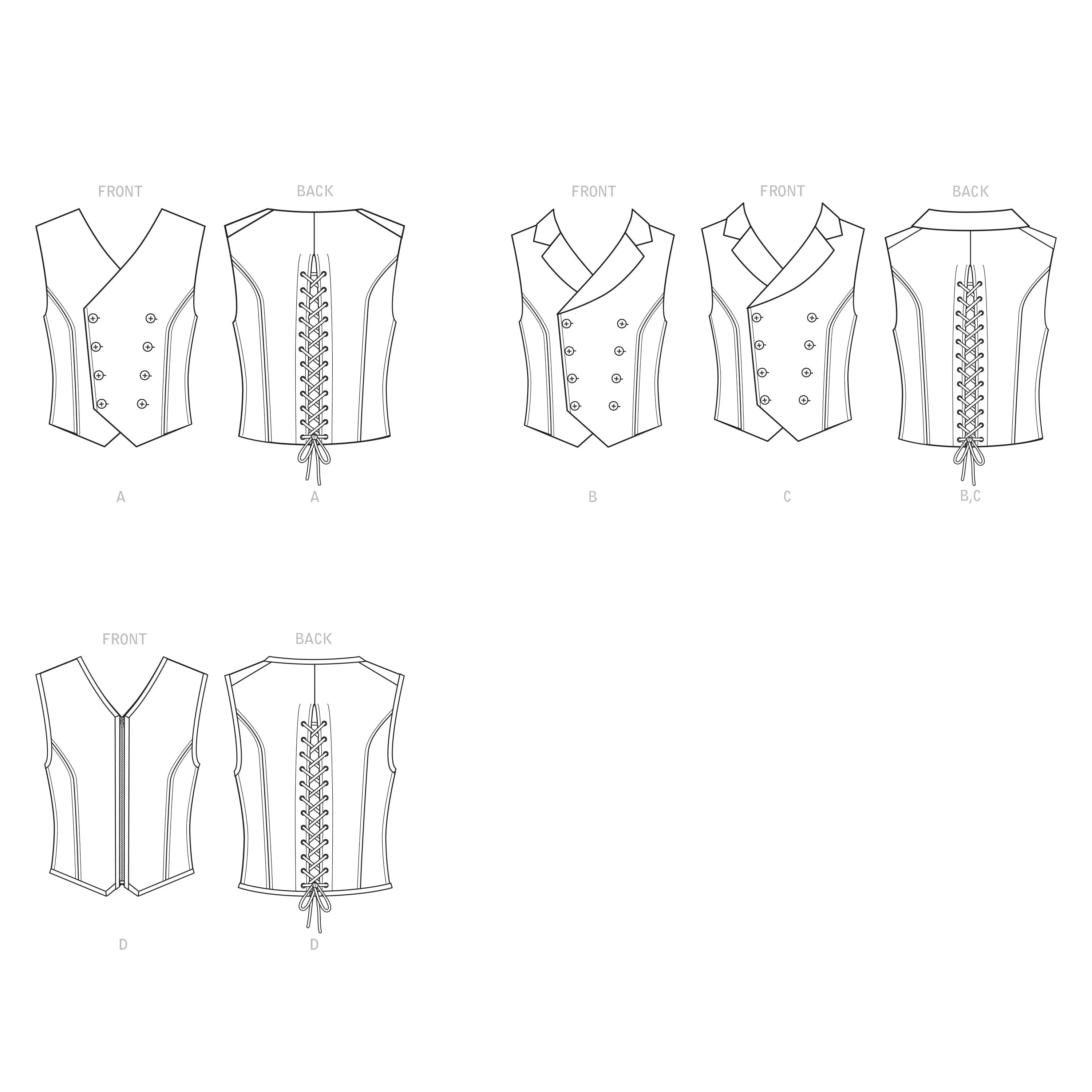 Simplicity Sewing Pattern S9087 Men's Steampunk Corset Waistcoats