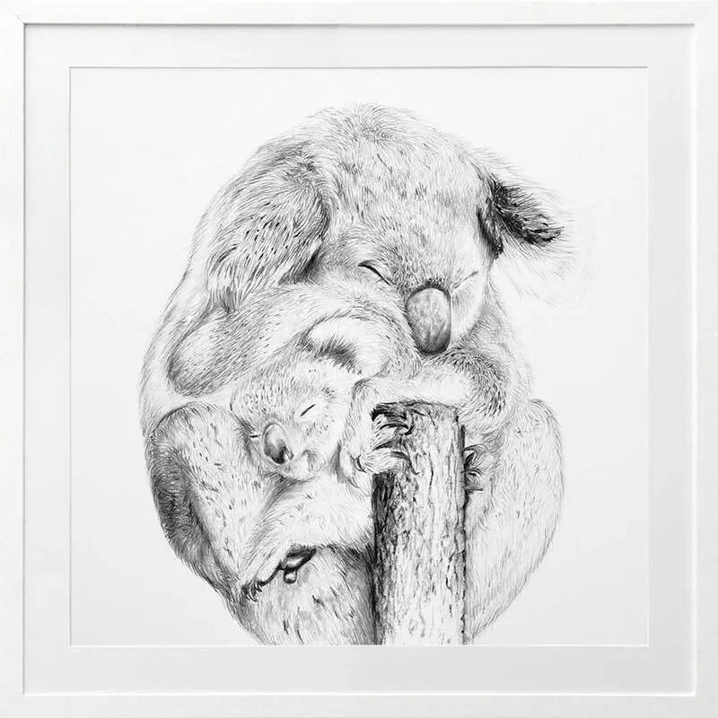 Snuggly Koalas Framed Art Print