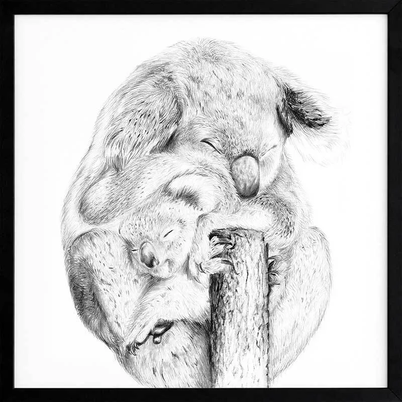 Snuggly Koalas Framed Art Print