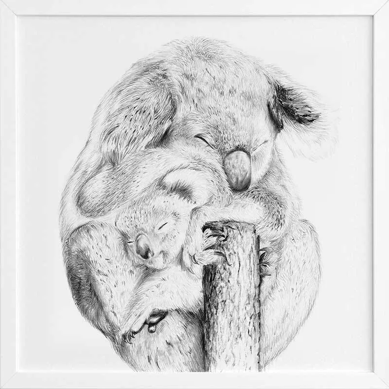 Snuggly Koalas Framed Art Print