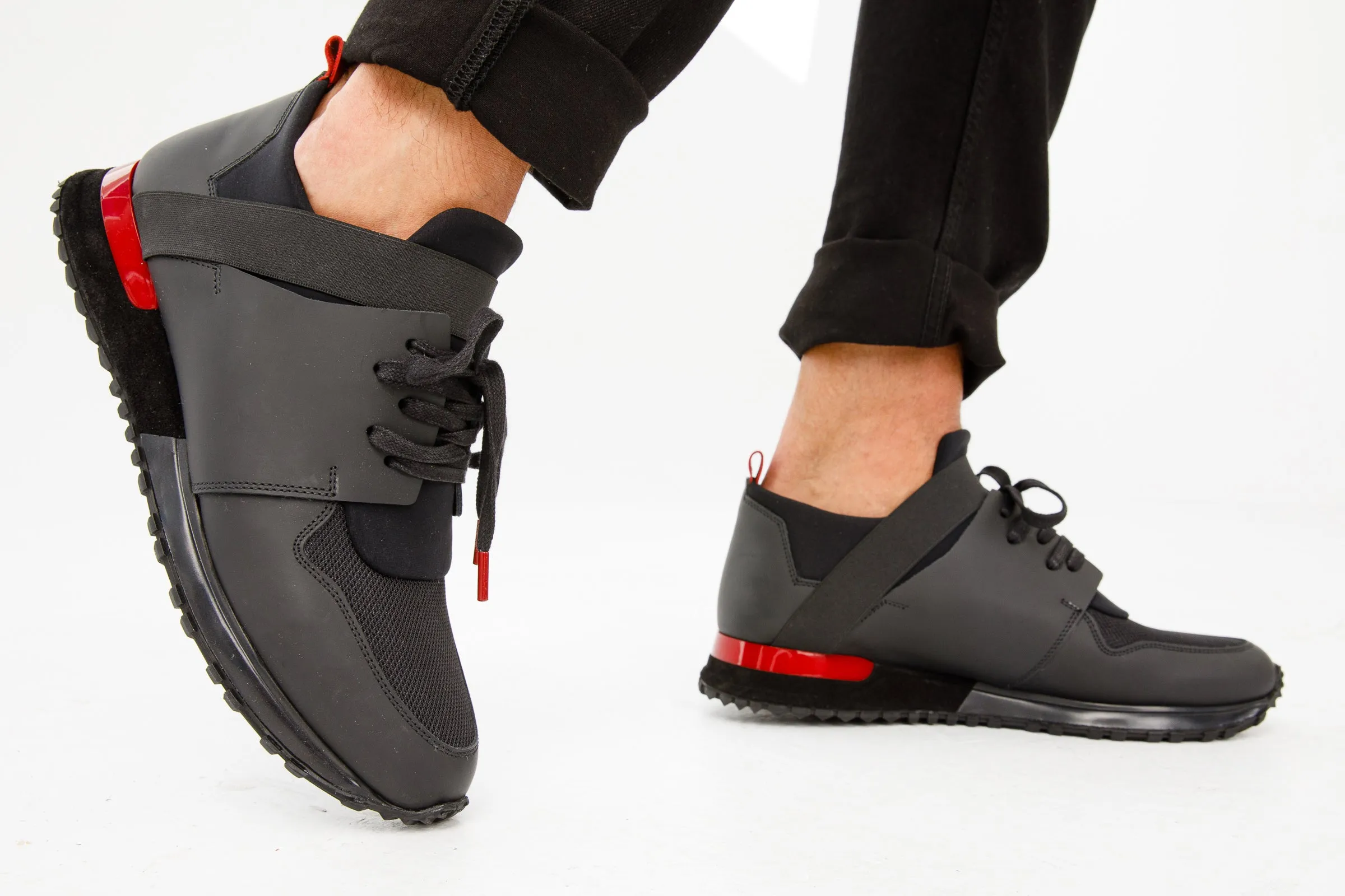 The Reno Black & Red Leather Men  Sneaker Final Sale!