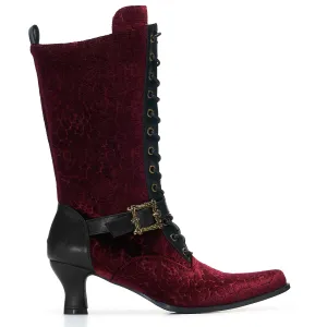 Timeless Truths Ornate Victorian Boots - Burgundy