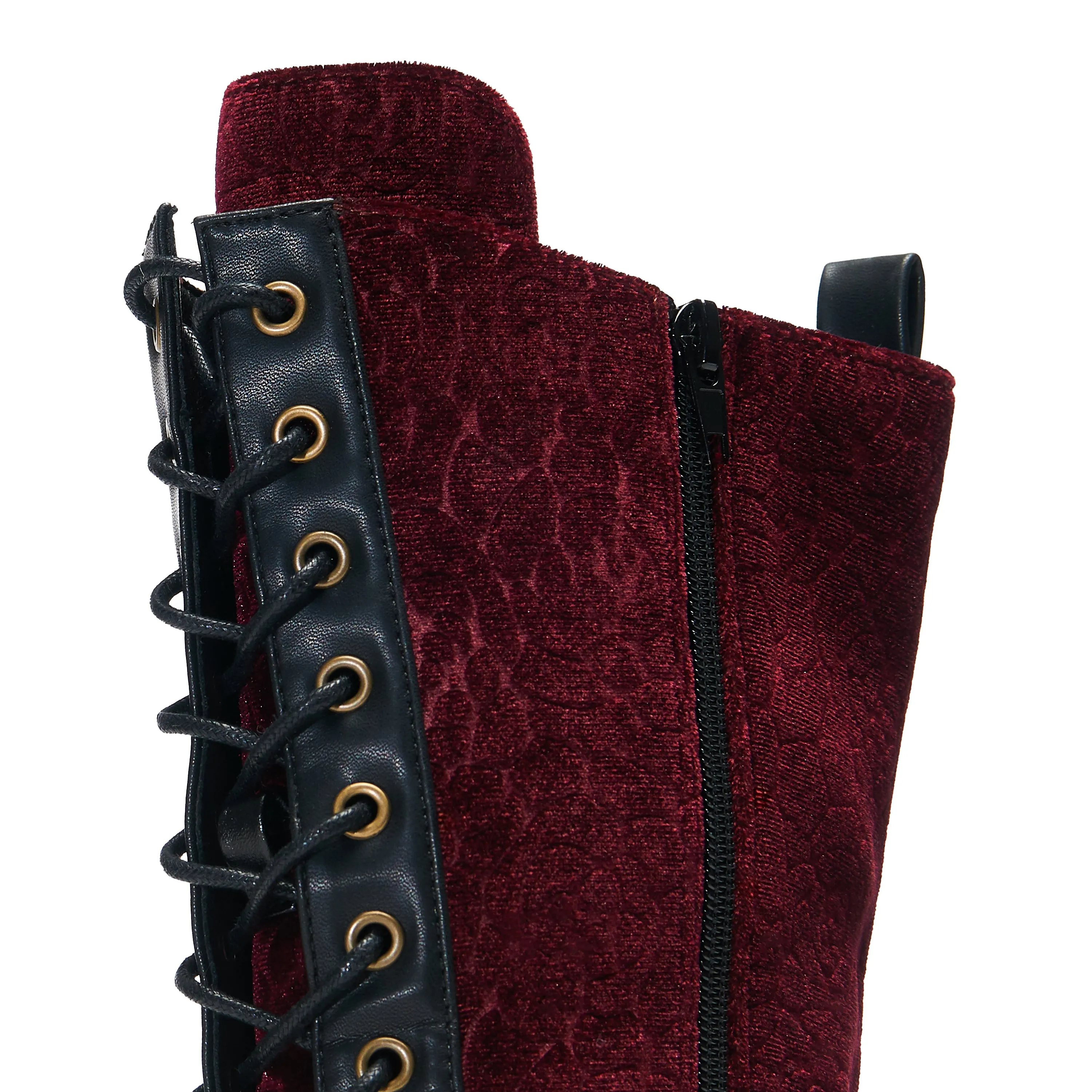 Timeless Truths Ornate Victorian Boots - Burgundy